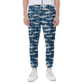 White Shark Pattern Print Joggers