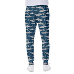 White Shark Pattern Print Scuba Joggers