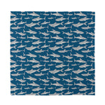 White Shark Pattern Print Silk Bandana