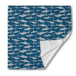 White Shark Pattern Print Silk Bandana