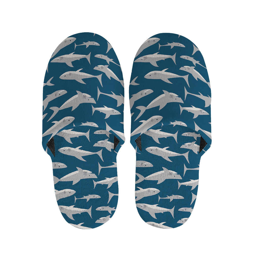 White Shark Pattern Print Slippers