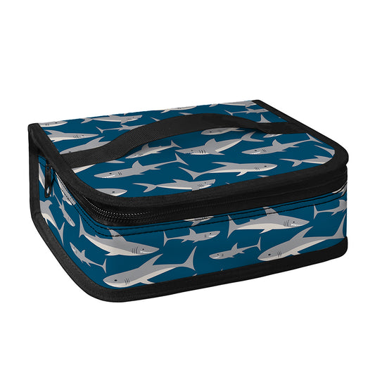 White Shark Pattern Print Small Lunch Bag