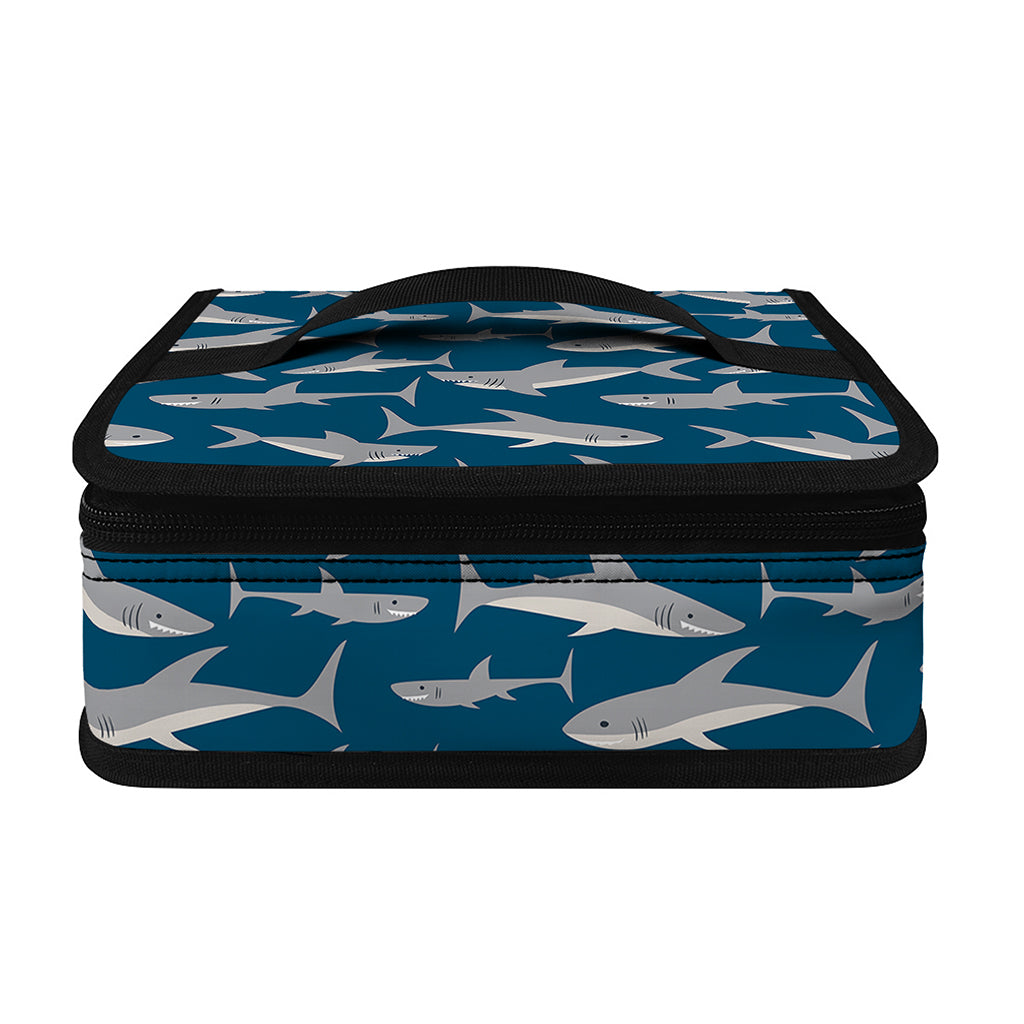 White Shark Pattern Print Small Lunch Bag