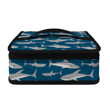 White Shark Pattern Print Small Lunch Bag