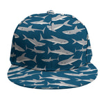White Shark Pattern Print Snapback Cap