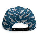 White Shark Pattern Print Snapback Cap