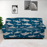 White Shark Pattern Print Sofa Cover