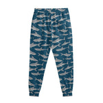White Shark Pattern Print Sweatpants