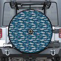 White Shark Pattern Print Tire Cover With Camera Hole