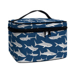 White Shark Pattern Print Travel Makeup Bag
