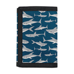 White Shark Pattern Print Trifold Wallet