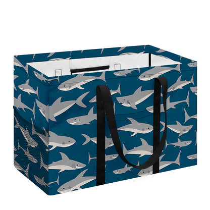 White Shark Pattern Print Utility Tote Bag