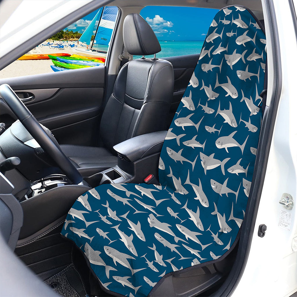 White Shark Pattern Print Waterproof Car Seat Cover