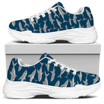 White Shark Pattern Print White Chunky Shoes