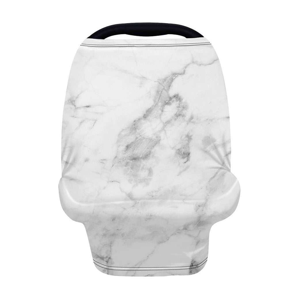 White Smoke Marble Print Baby Seat Cover