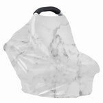 White Smoke Marble Print Baby Seat Cover