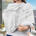 White Smoke Marble Print Baby Seat Cover