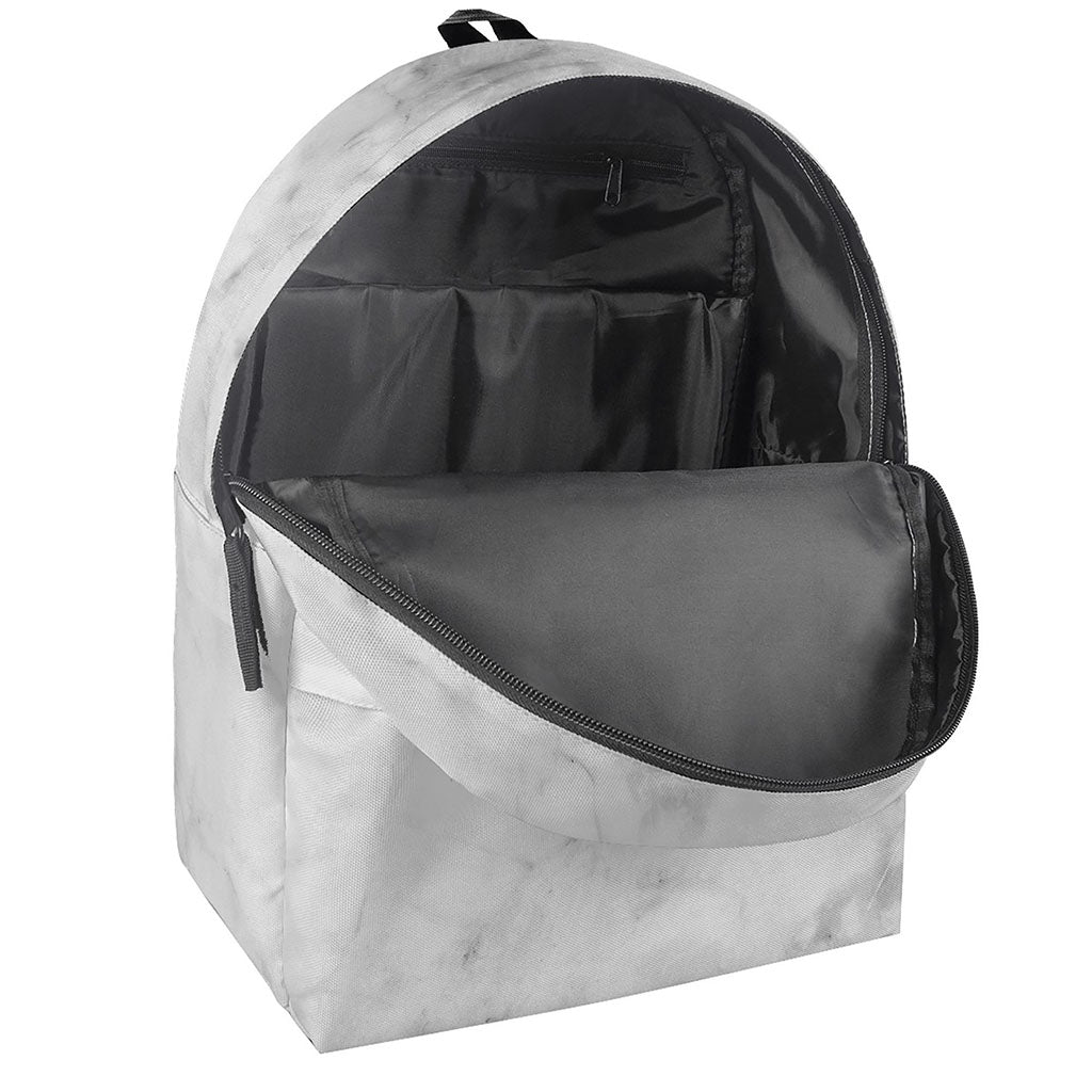White Smoke Marble Print Backpack