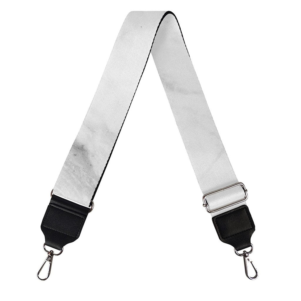 White Smoke Marble Print Bag Strap