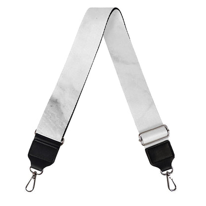 White Smoke Marble Print Bag Strap