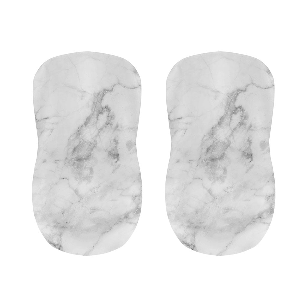 White Smoke Marble Print Bar Stool Covers