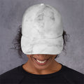 White Smoke Marble Print Baseball Cap