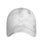 White Smoke Marble Print Baseball Cap