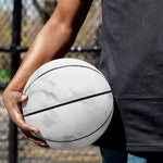 White Smoke Marble Print Basketball