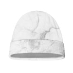 White Smoke Marble Print Beanie