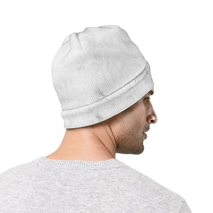 White Smoke Marble Print Beanie