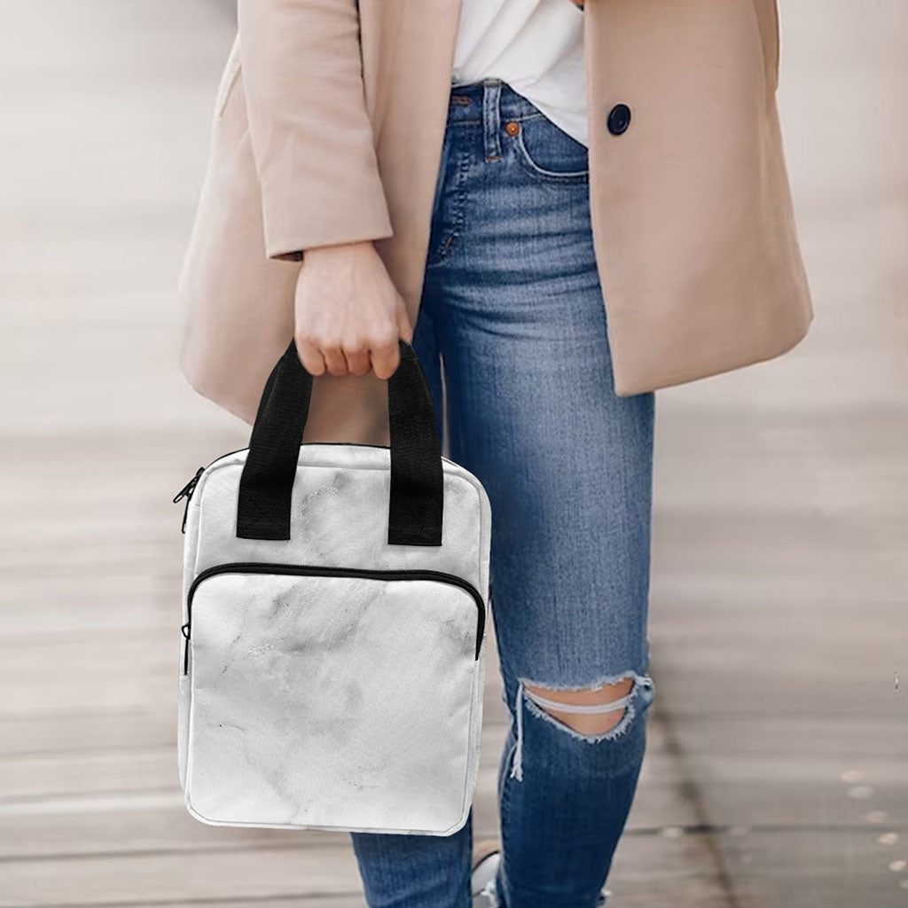 White Smoke Marble Print Bible Tote Bag