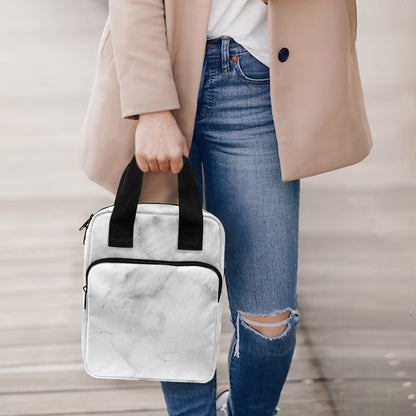 White Smoke Marble Print Bible Tote Bag