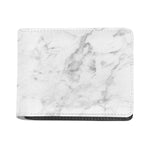 White Smoke Marble Print Bifold Wallet