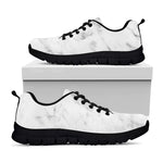 White Smoke Marble Print Black Running Shoes