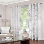 White Smoke Marble Print Blackout Grommet Curtains