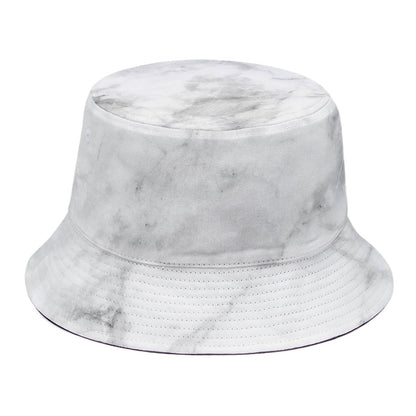 White Smoke Marble Print Bucket Hat