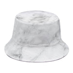 White Smoke Marble Print Bucket Hat