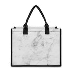 White Smoke Marble Print Canvas Tote Bag