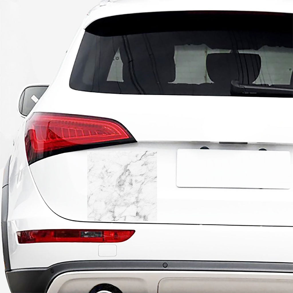 White Smoke Marble Print Car Sticker