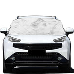 White Smoke Marble Print Car Windshield Snow Cover