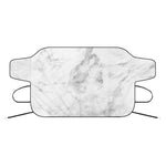 White Smoke Marble Print Car Windshield Snow Cover