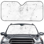 White Smoke Marble Print Car Windshield Sun Shade