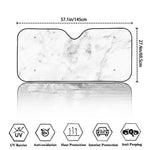 White Smoke Marble Print Car Windshield Sun Shade