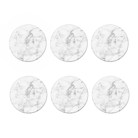 White Smoke Marble Print Coaster Set