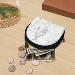 White Smoke Marble Print Coin Purse