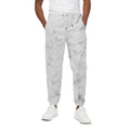 White Smoke Marble Print Cotton Sweatpants