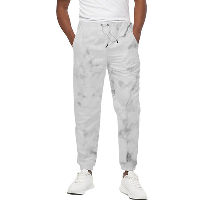 White Smoke Marble Print Cotton Pants