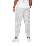 White Smoke Marble Print Cotton Pants