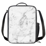 White Smoke Marble Print Crossbody Lunch Bag