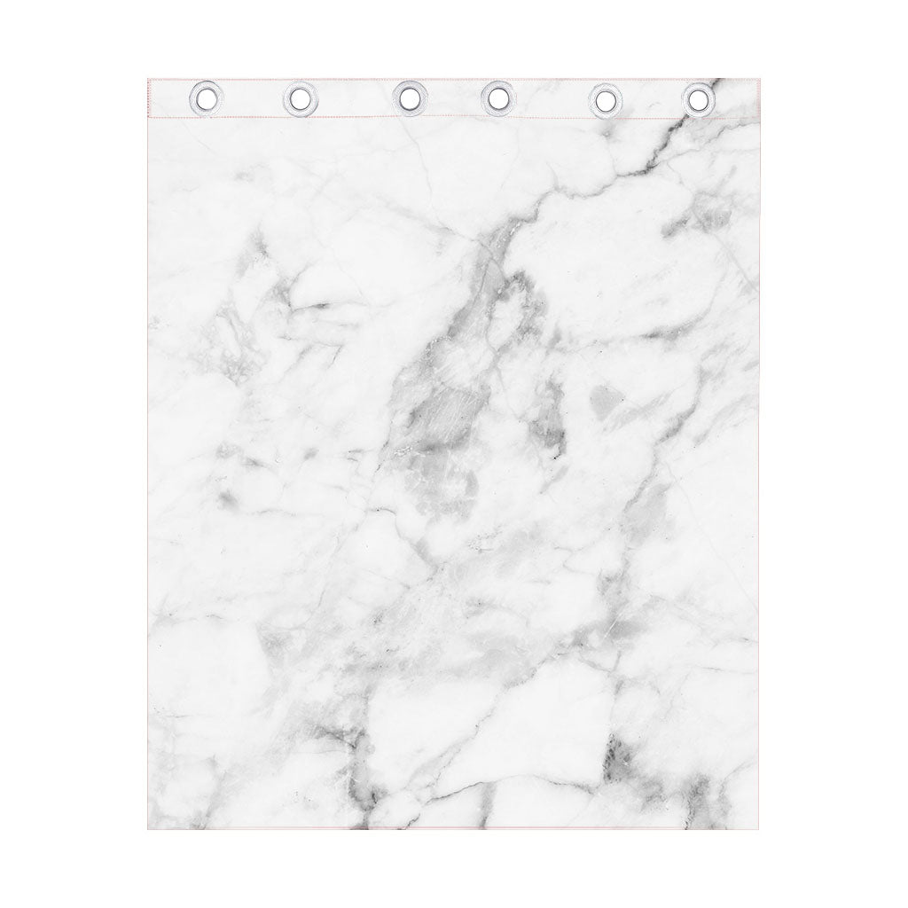 White Smoke Marble Print Curtain